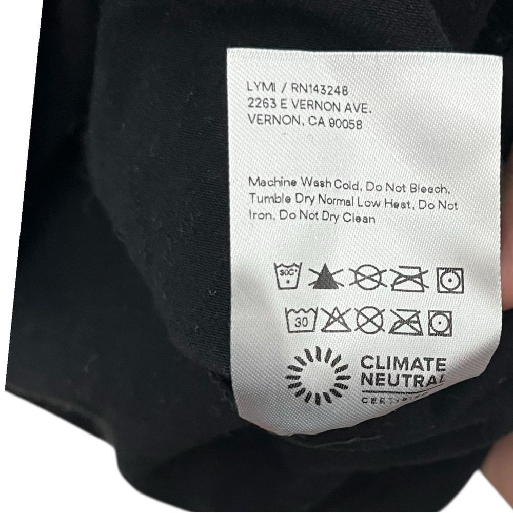 Reformation Alden Mini Dress Size Medium Black Ruched Organic Cotton Sleeveless - Picture 8 of 10
